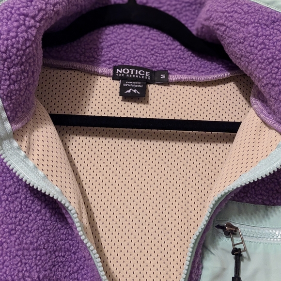 Notice the Reckless Half Zip Fleece Pullover Oversized Sweatshirt Sweater Size M - Picture 4 of 8